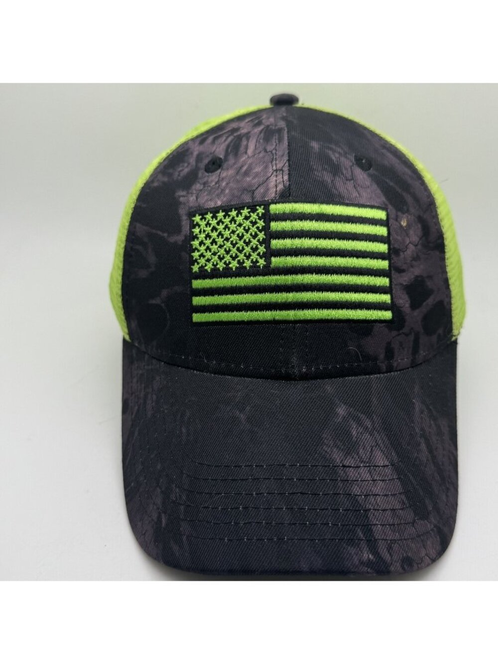 Pugs Trucker Hat Camo Neon Green American Flag Snapback Baseball Cap Men's